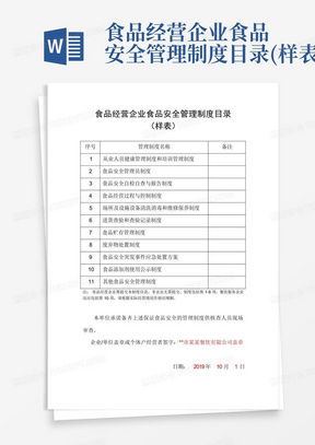 食品經(jīng)營安全管理制度word模板下載 熊貓辦公